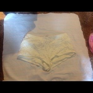 White lace shorts